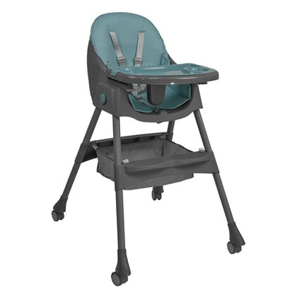 scaun de masa bebe stars comfy transformabil in scaun de joaca pliabil pana la 15 kg cu spatar inclinabil in 3 pozitii cu tavita dubla detasabila conform cu en14988 2017 6 luniplus petrol